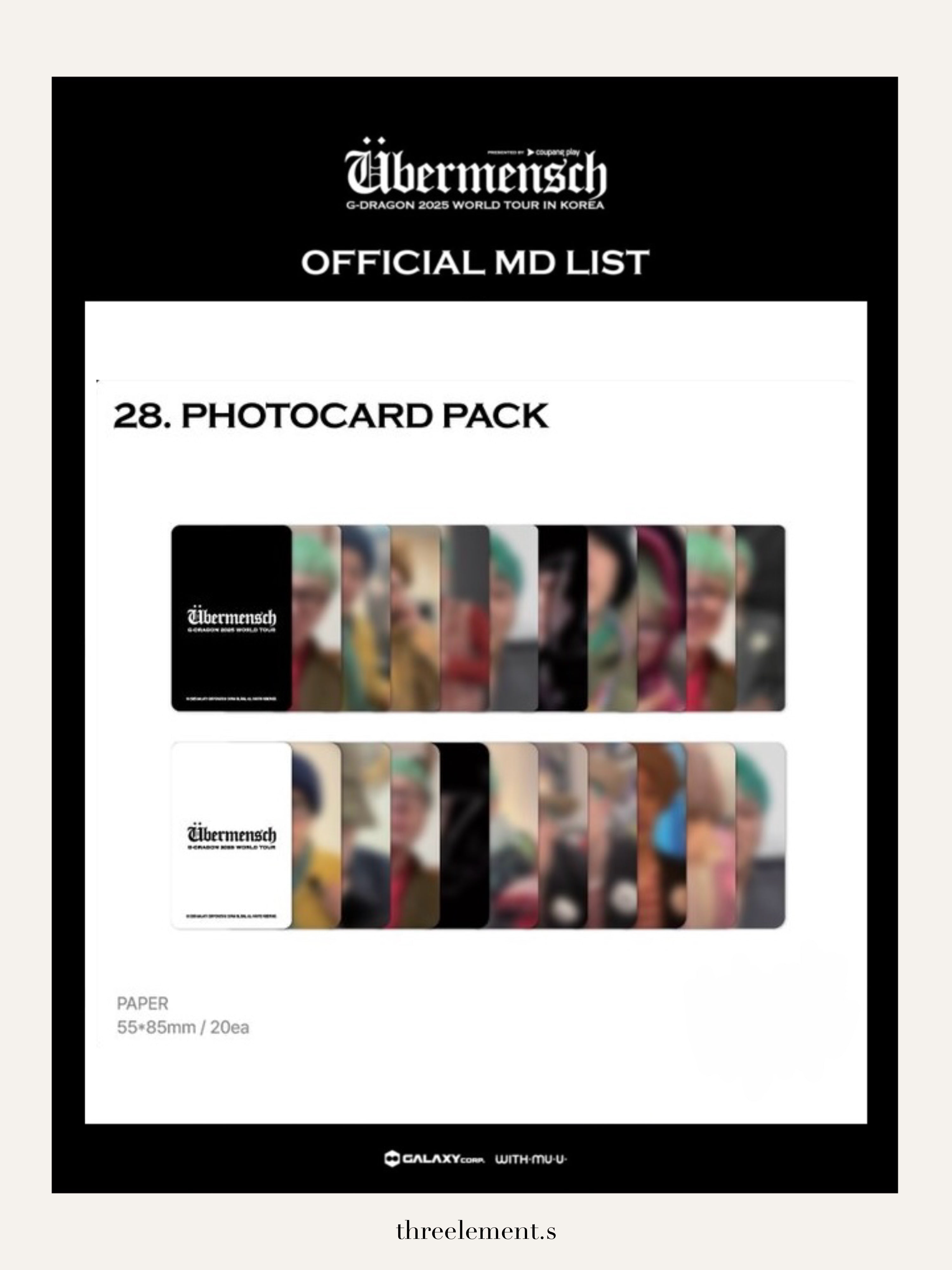 (現貨)G-DRAGON 2025 World Tour [Übermensch] 首爾場週邊 - Postcard Set