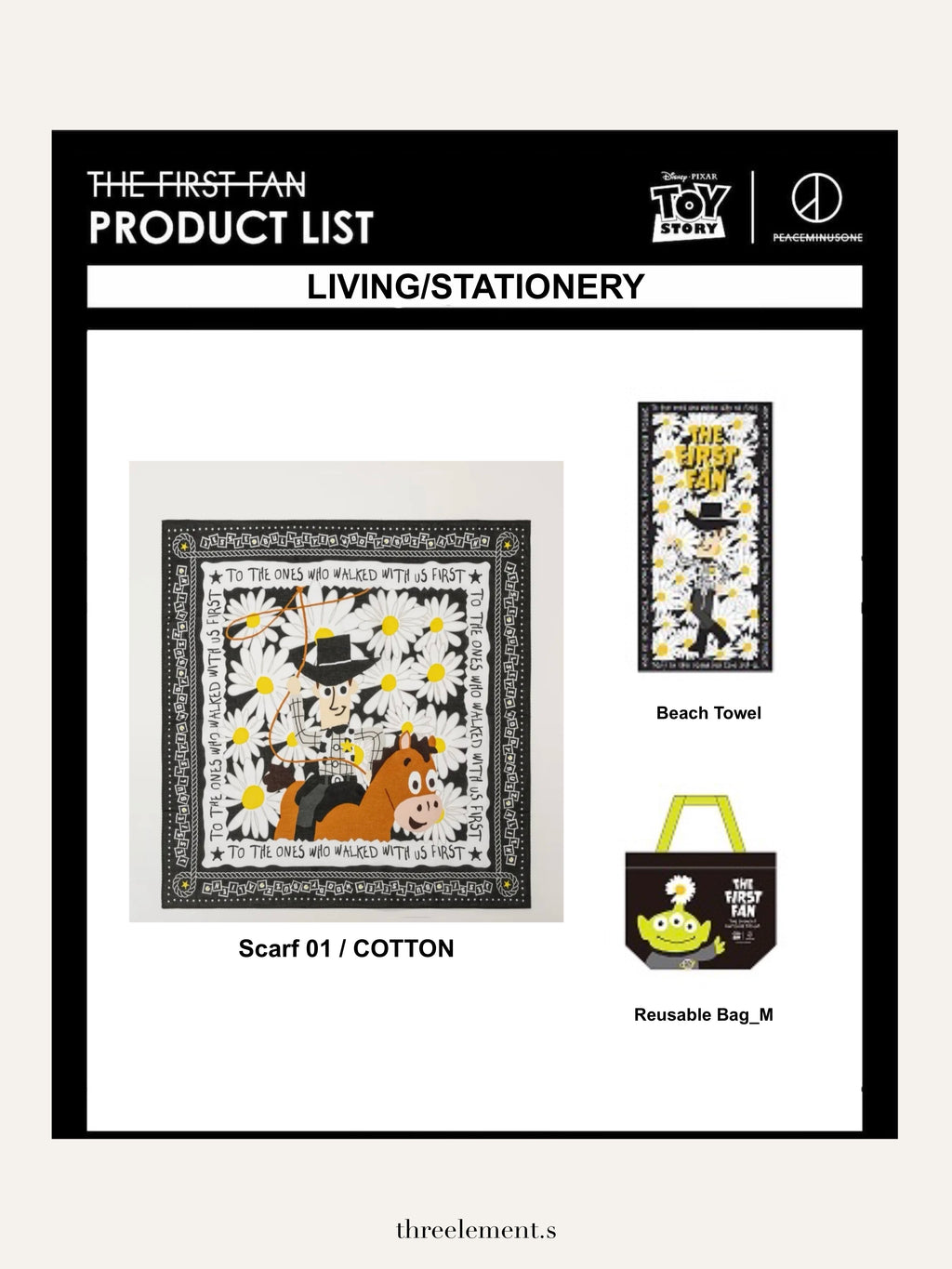 (In stock) G Dragon - PMO The First Fan x Toy Story Scarf, Beach Towel, Reusable Bag
