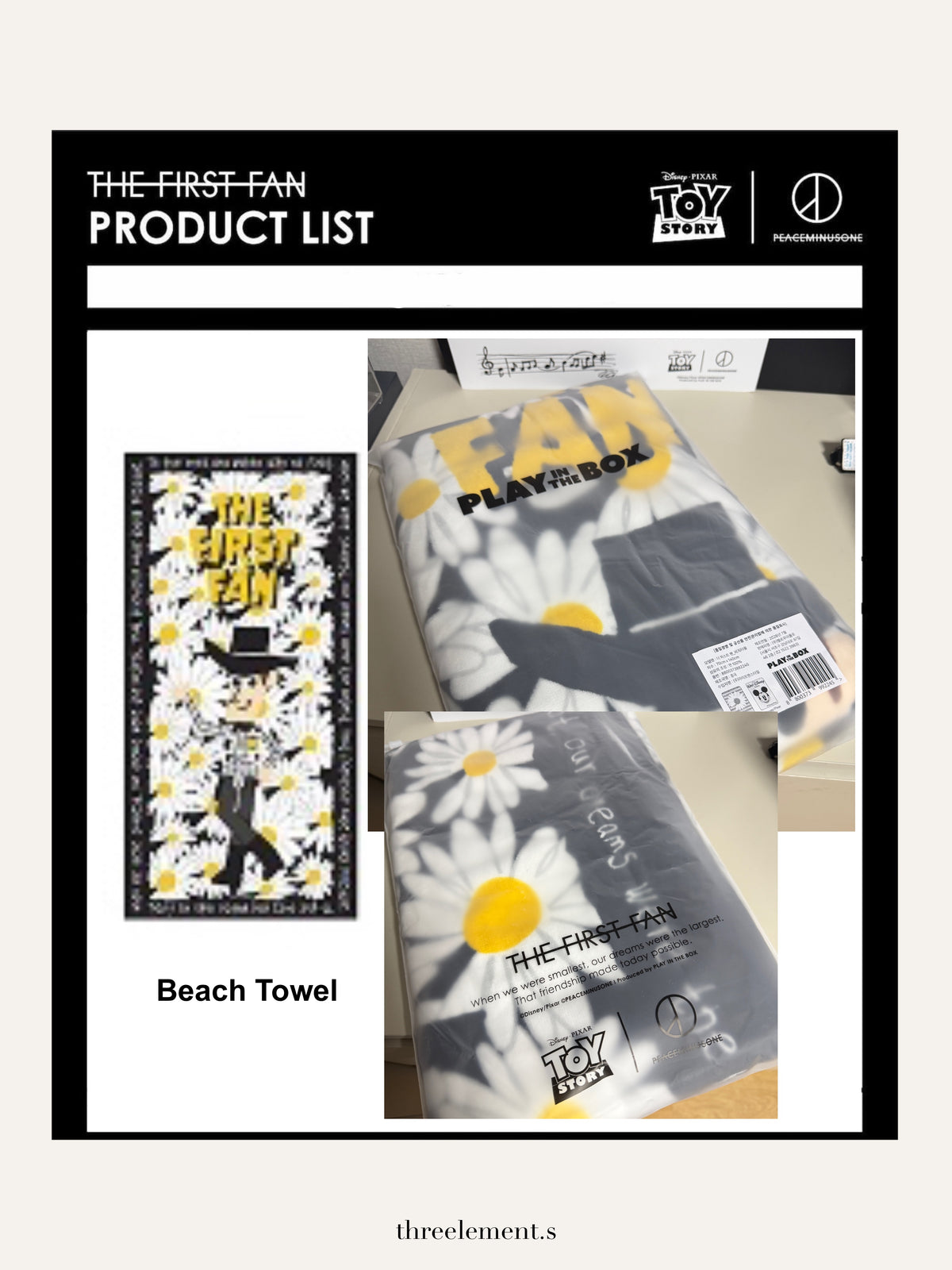 (In stock) G Dragon - PMO The First Fan x Toy Story Scarf, Beach Towel, Reusable Bag