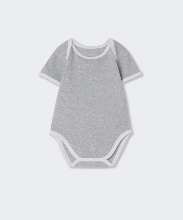[musinsa] baby淨色白邊連身衣 一SET兩件