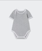 [musinsa] baby plain white trim romper, set of two