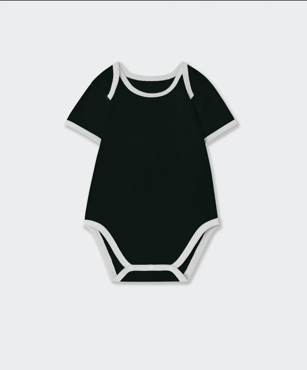 [musinsa] baby淨色白邊連身衣 一SET兩件