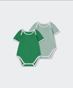 [musinsa] baby plain white trim romper, set of two